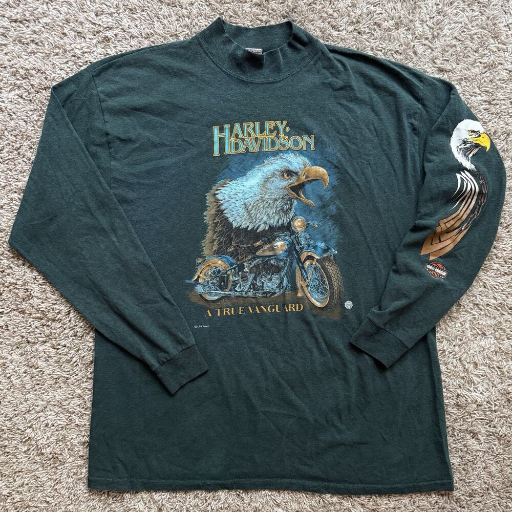 Vintage 90’s Harley Davidson Motorcycles Screamin Eagle Mock Neck Long Sleeve XL